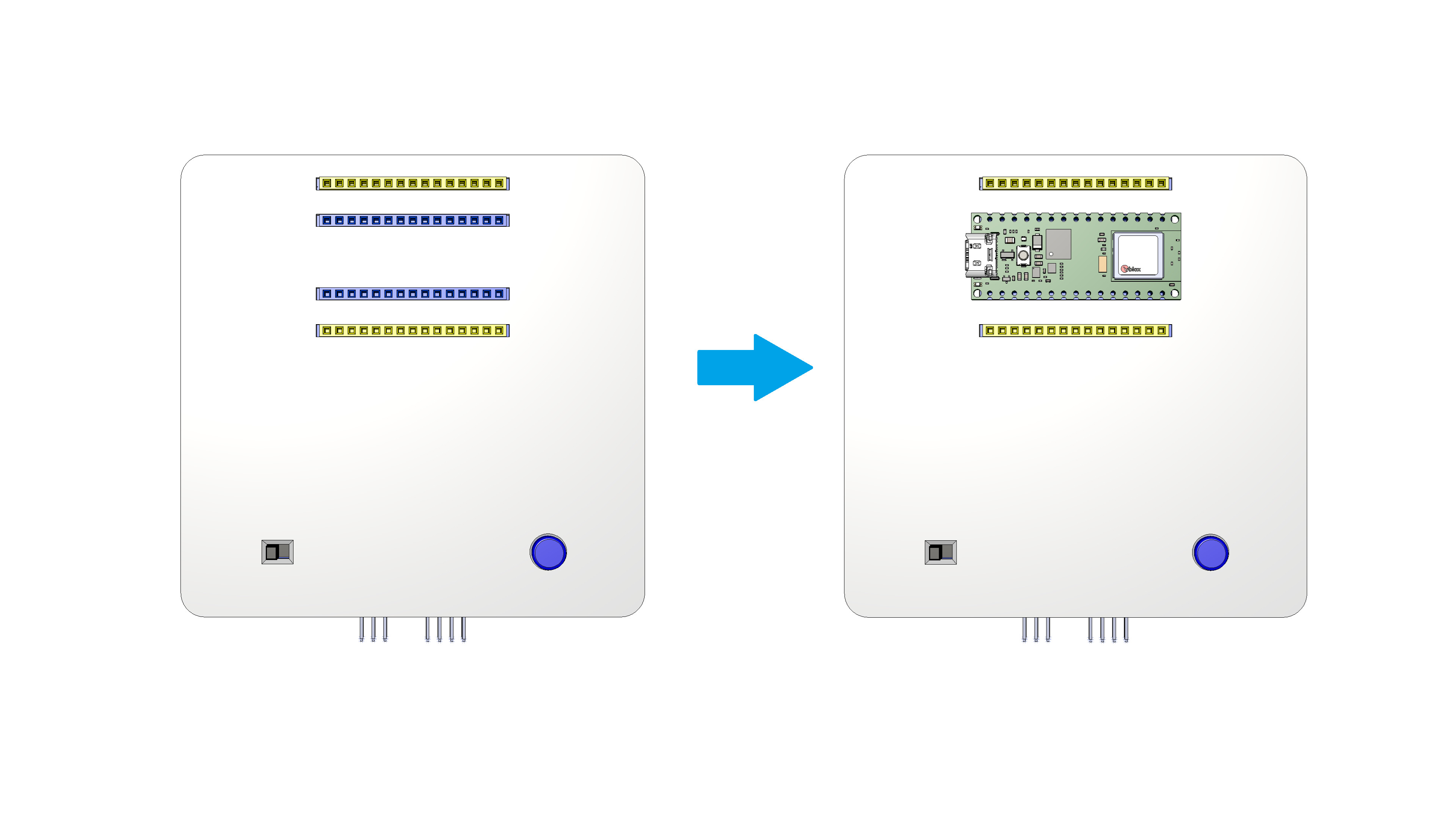 Arduino Nano ESP32 installed on Stackr expansion headers